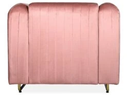 Fauteuil Art Déco Edward Cadre En Métal Doré Et Velours Rose -Fauteuil Boutique canape 15600197