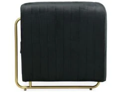 Fauteuil Art Déco Edward Cadre En Métal Doré Et Velours Noir -Fauteuil Boutique canape 15600267