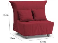 Canapé Dabargi, Canapé Simple, 100% Made In Italy, Fauteuil De Salon Avec Ouverture Trolley, En Tissu Matelassé, Avec Oreillers Inclus, Cm 85x90h85, Rouge -Fauteuil Boutique canape 22872407