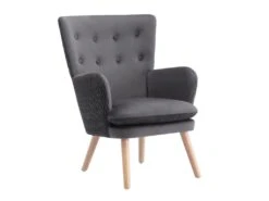 Fauteuil En Velours Gris DOROTEA -Fauteuil Boutique fauteuil 10343281