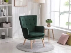 Fauteuil En Velours Vert Foncé DOROTEA -Fauteuil Boutique fauteuil 10702913