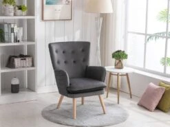 Fauteuil En Velours Gris DOROTEA -Fauteuil Boutique fauteuil 10702917