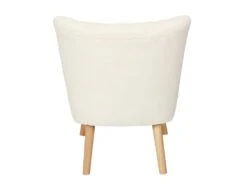 KELIOS - Fauteuil En Tissu Bouclettes Blanc Pieds Bois Naturel 9 KELIOS - Fauteuil En Tissu Bouclettes Blanc Pieds Bois Naturel -Fauteuil Boutique fauteuil 10880549