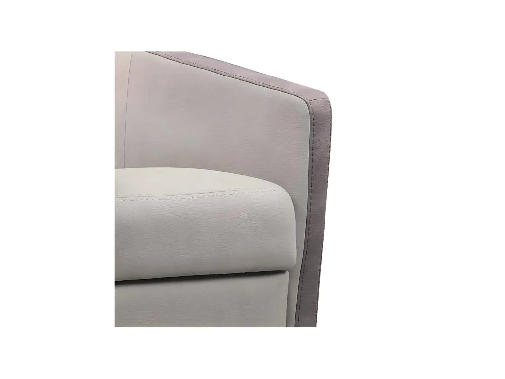 Fauteuil Cabriolet Pivotant Mastic/Brun Taupé - JACQUES 4 Fauteuil Cabriolet Pivotant Mastic/Brun Taupé - JACQUES – Image 4