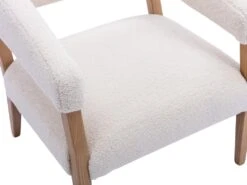 Fauteuil En Tissu Bouclette Crème KAHINA 13 Fauteuil En Tissu Bouclette Crème KAHINA -Fauteuil Boutique fauteuil 11200755