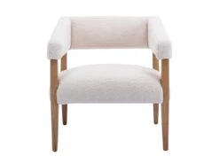 Fauteuil En Tissu Bouclette Crème KAHINA 12 Fauteuil En Tissu Bouclette Crème KAHINA -Fauteuil Boutique fauteuil 11200763