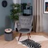 Fauteuil Scandinave Capitonné Velours Gris KAS KD VELVET GREY