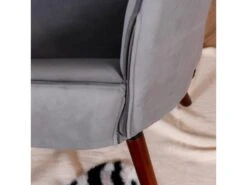 Fauteuil Scandinave Capitonné Velours Gris KAS KD VELVET GREY -Fauteuil Boutique fauteuil 11325049