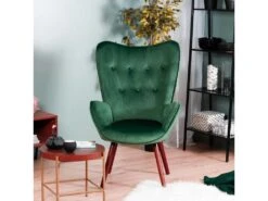 Fauteuil Scandinave Capitonné Velours Vert KAS KD VELVET GREEN -Fauteuil Boutique fauteuil 11325077