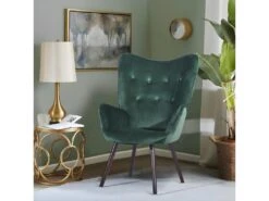 Fauteuil Scandinave Capitonné Velours Vert KAS KD VELVET GREEN -Fauteuil Boutique fauteuil 11325087