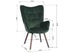 Fauteuil Scandinave Capitonné Velours Vert KAS KD VELVET GREEN -Fauteuil Boutique fauteuil 11325091