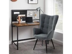 Fauteuil Scandinave Chaise De Canapé De Loisirs Pour Salon Salle à Manger Bureau Avec Un Revêtement En Tissu, Accoudoirs Rembourés Et Des Pieds En Métal -Fauteuil Boutique fauteuil 11509863