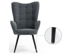 Fauteuil Scandinave Chaise De Canapé De Loisirs Pour Salon Salle à Manger Bureau Avec Un Revêtement En Tissu, Accoudoirs Rembourés Et Des Pieds En Métal -Fauteuil Boutique fauteuil 11509869
