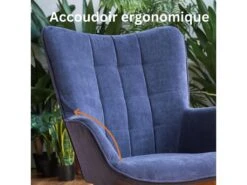 Fauteuil Scandinave Chaise De Canapé De Loisirs Pour Salon Salle à Manger Bureau Avec Un Revêtement En Tissu, Accoudoirs Rembourés Et Des Pieds En Bois Massif -Fauteuil Boutique fauteuil 11510021