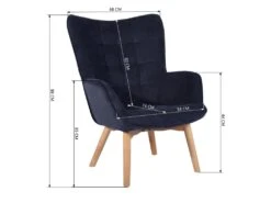 Fauteuil Scandinave Chaise De Canapé De Loisirs Pour Salon Salle à Manger Bureau Avec Un Revêtement En Tissu, Accoudoirs Rembourés Et Des Pieds En Bois Massif -Fauteuil Boutique fauteuil 11510023