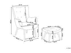 Fauteuil En Tissu Tapissé Bleu Foncé VEJLE -Fauteuil Boutique fauteuil 11694877