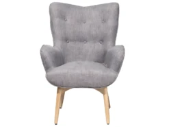 Fauteuil Tapissé Gris Clair Avec Repose-pieds VEJLE -Fauteuil Boutique fauteuil 11696251