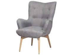 Fauteuil Tapissé Gris Clair Avec Repose-pieds VEJLE -Fauteuil Boutique fauteuil 11696253