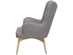 Fauteuil Tapissé Gris Clair Avec Repose-pieds VEJLE -Fauteuil Boutique fauteuil 11696255