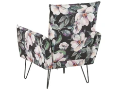 Fauteuil En Tissu à Motif Floral Noir RIBE -Fauteuil Boutique fauteuil 11708881