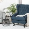 Fauteuil En Tissu Tapissé Bleu Foncé ALTA