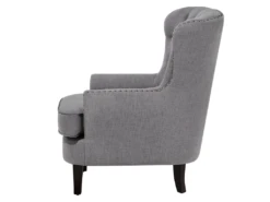 Fauteuil Style Chesterfield En Tissu Gris Clair VIBORG II -Fauteuil Boutique fauteuil 11708957