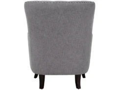 Fauteuil Style Chesterfield En Tissu Gris Clair VIBORG II -Fauteuil Boutique fauteuil 11708959