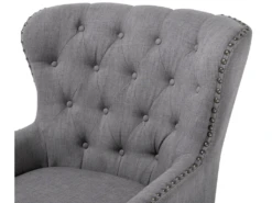 Fauteuil Style Chesterfield En Tissu Gris Clair VIBORG II -Fauteuil Boutique fauteuil 11708961