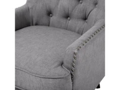 Fauteuil Style Chesterfield En Tissu Gris Clair VIBORG II -Fauteuil Boutique fauteuil 11708963