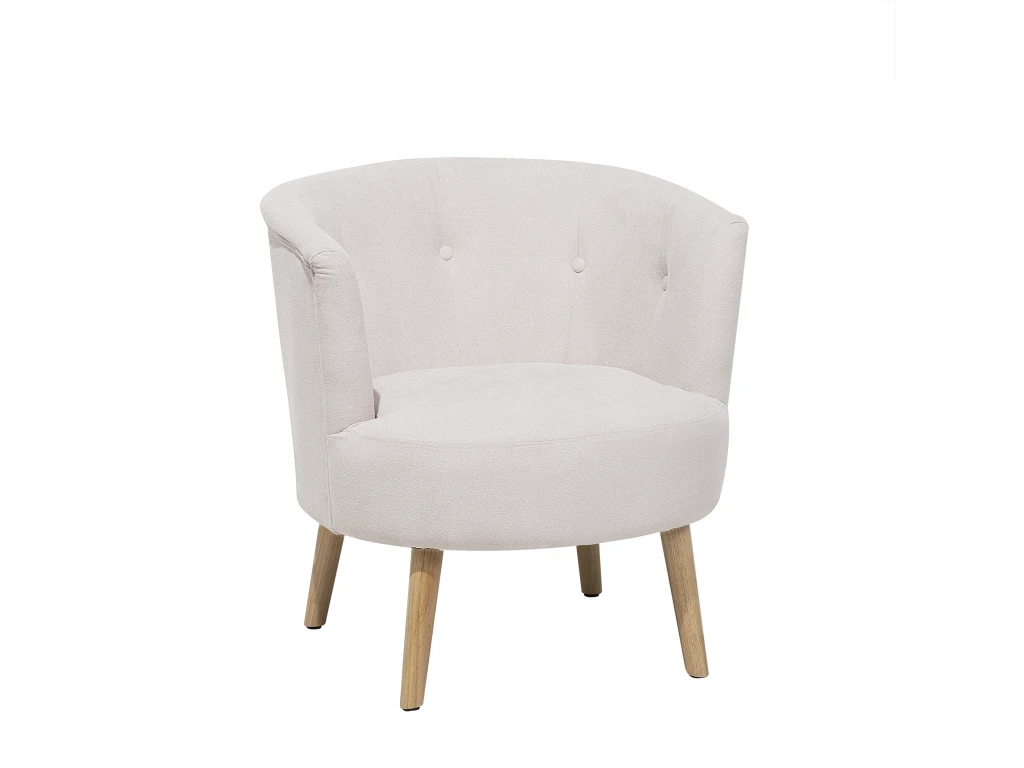 Fauteuil Club En Tissu Blanc Cassé ODENZEN 2 Fauteuil Club En Tissu Blanc Cassé ODENZEN – Image 2