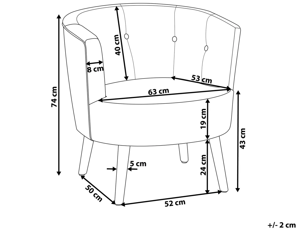 Fauteuil Club En Tissu Blanc Cassé ODENZEN 3 Fauteuil Club En Tissu Blanc Cassé ODENZEN – Image 3