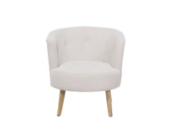 Fauteuil Club En Tissu Blanc Cassé ODENZEN 12 Fauteuil Club En Tissu Blanc Cassé ODENZEN -Fauteuil Boutique fauteuil 11709033