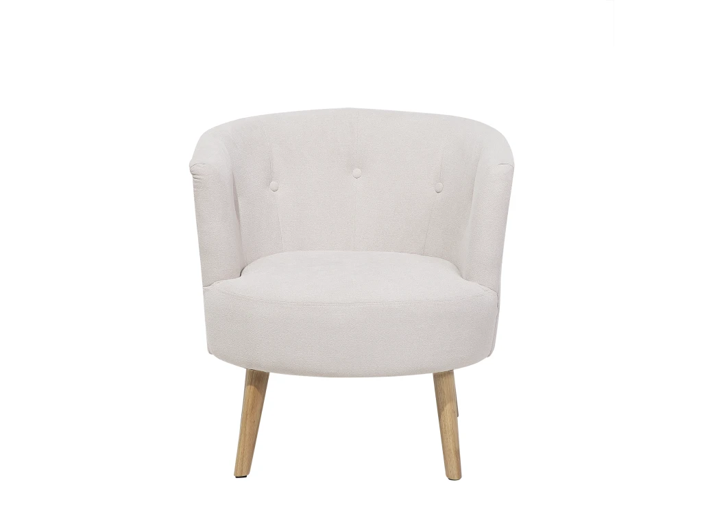 Fauteuil Club En Tissu Blanc Cassé ODENZEN 4 Fauteuil Club En Tissu Blanc Cassé ODENZEN – Image 4