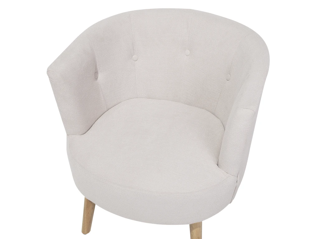 Fauteuil Club En Tissu Blanc Cassé ODENZEN 7 Fauteuil Club En Tissu Blanc Cassé ODENZEN – Image 7