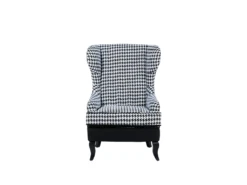 Fauteuil De Salon En Tissu à Carreaux Blanc Et Noir MOLDE -Fauteuil Boutique fauteuil 11709483