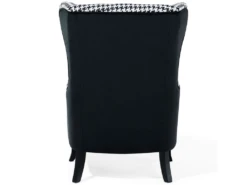 Fauteuil De Salon En Tissu à Carreaux Blanc Et Noir MOLDE -Fauteuil Boutique fauteuil 11709487
