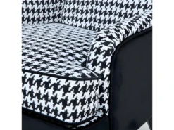 Fauteuil De Salon En Tissu à Carreaux Blanc Et Noir MOLDE -Fauteuil Boutique fauteuil 11709493
