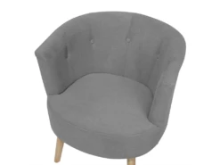 Fauteuil Club En Tissu Gris Clair ODENZEN -Fauteuil Boutique fauteuil 11709803