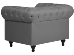 Fauteuil En Tissu Gris Clair CHESTERFIELD Big -Fauteuil Boutique fauteuil 11710007