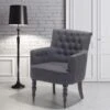 Fauteuil Tapissé En Tissu Gris Foncé ALESUND