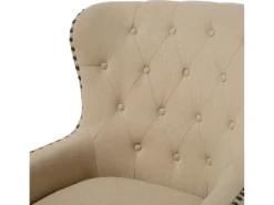 Fauteuil Style Chesterfield En Tissu Beige VIBORG II -Fauteuil Boutique fauteuil 11710567