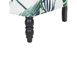 Fauteuil Bergère En Tissu Blanc Motif Feuilles Avec Repose-pieds Assorti SANDSET -Fauteuil Boutique fauteuil 11710723