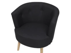 Fauteuil Club En Tissu Noir ODENZEN -Fauteuil Boutique fauteuil 11710847