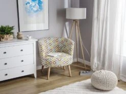 Fauteuil Club En Tissu Multicolore Motif Géométrique ODENZEN