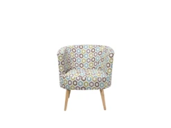 Fauteuil Club En Tissu Multicolore Motif Géométrique ODENZEN -Fauteuil Boutique fauteuil 12053773
