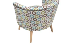Fauteuil Club En Tissu Multicolore Motif Géométrique ODENZEN -Fauteuil Boutique fauteuil 12053779