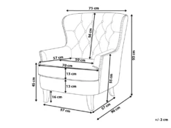 Fauteuil Style Chesterfield En Tissu Gris Foncé VIBORG II -Fauteuil Boutique fauteuil 12110159