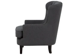 Fauteuil Style Chesterfield En Tissu Gris Foncé VIBORG II -Fauteuil Boutique fauteuil 12110163