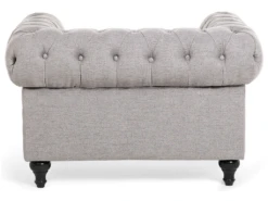 Fauteuil En Tissu Gris Clair CHESTERFIELD -Fauteuil Boutique fauteuil 12110183