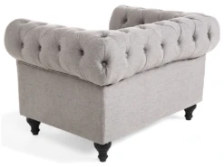 Fauteuil En Tissu Gris Clair CHESTERFIELD -Fauteuil Boutique fauteuil 12110185